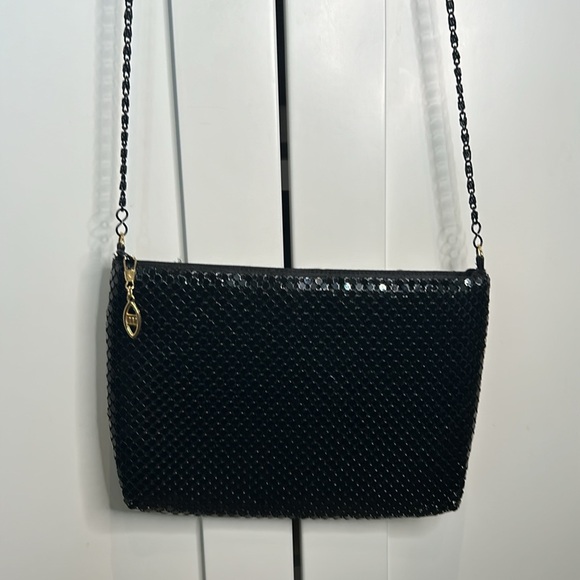 Black Metal Mesh Clutch Crossbody Purse Retro Vintage Style Evening Party Bag - Picture 13 of 14